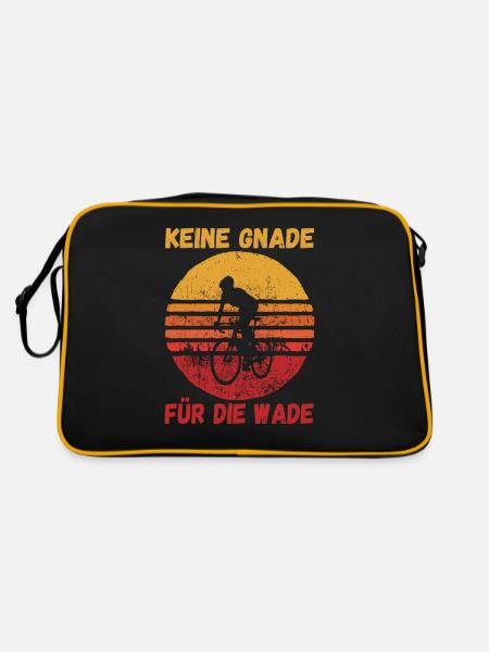 Keine Gnade für die Wade Rennradfahrer Rennrad - Retro Tasche - Schwarz/Gold - Hinten