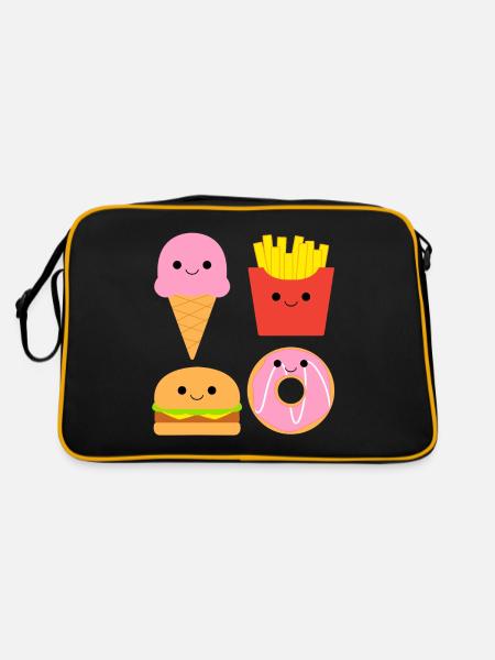 Fun food Cute food - Retro Bag - black/gold - Back
