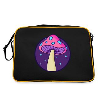 Magic Mushroom LSD Space Shroom Droge - Retro Tasche - Schwarz/Gold - Hinten