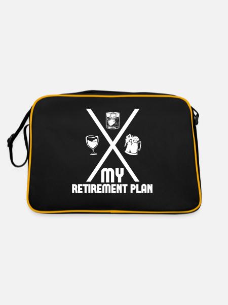 My Retirement Plan Whisky Bourbon Drinks Wine - Retro Bag - black/gold - Back