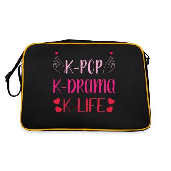 Kdrama K-Drame K Drame Séoul Kpop K-Pop Hallyu - Sac Retro - noir/or - Dos