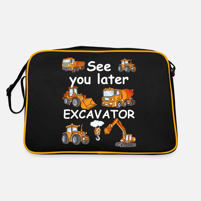 A plus tard, pelleteuse ! conception d'excavatrice - Sac Retro - noir/or