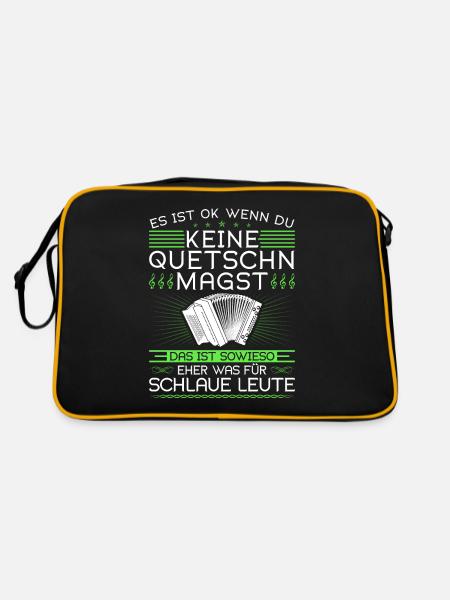 Es Ist OK, Steirische Harmonika Quetschn - Retro Tasche - Schwarz/Gold - Hinten