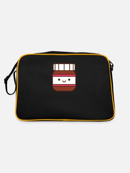 Nuss Nougat groß - Retro Tasche - Schwarz/Gold - Hinten