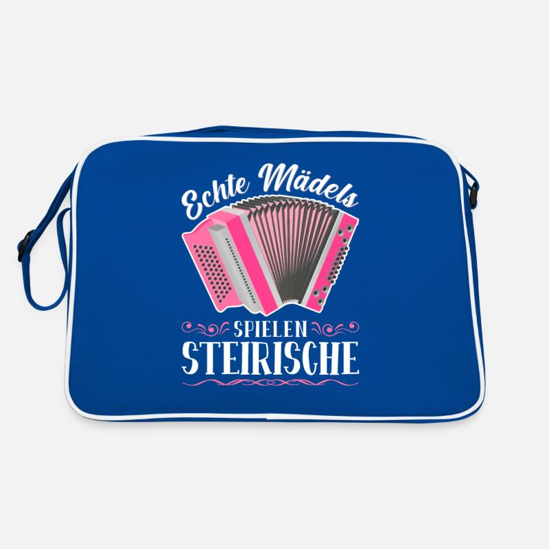 Echte Mädels spielen Steirische Harmonika Quetschn Retro Tasche