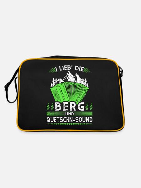 Berg Und Quetschn Sound, Steirische Harmonika - Retro Tasche - Schwarz/Gold - Hinten