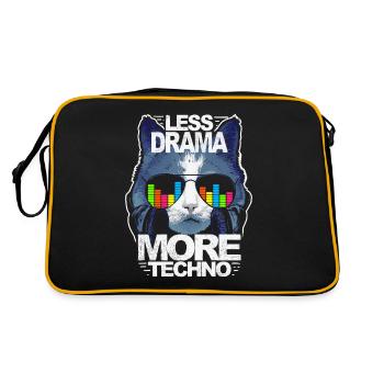 Moins de drame Plus de musique techno house EDM Rave Cat - Sac Retro - noir/or - Dos