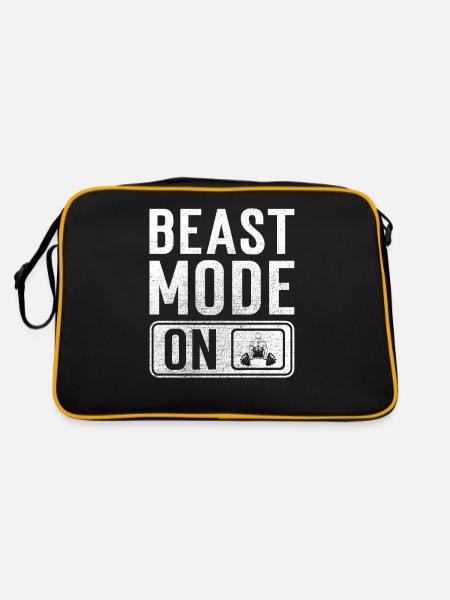 Bodybuilder Geschenk Beast Mode on - Retro Tasche - Schwarz/Gold