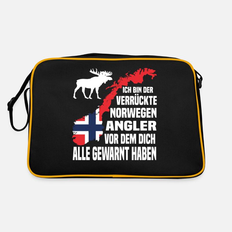 Ich bin der Angler vor dem dich alle gewarnt haben - Retro Tasche - Schwarz/Gold