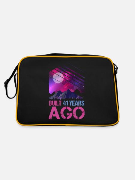 41st Birthday Years Old Vaporwave Gift - Retro Bag - black/gold - Back
