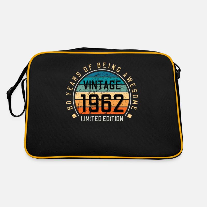 60e anniversaire 60 ans né en 1962 - Sac Retro - noir/or