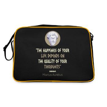Stoïcisme Philosophie Marc Aurèle Citation - Sac Retro - noir/or - Dos