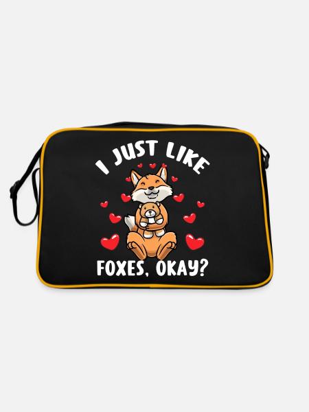 Kawaii Fox Câlin Jouet Coeur Renard - Sac Retro - noir/or - Dos