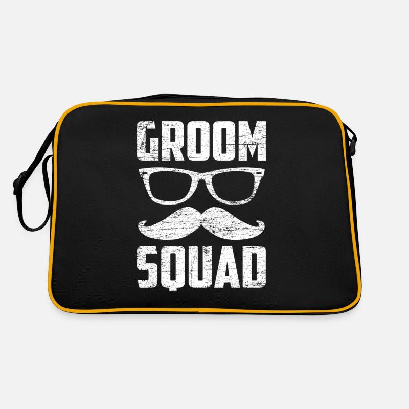 Junggesellenabschied Team Bräutigam Gruppenshirt Retro Tasche