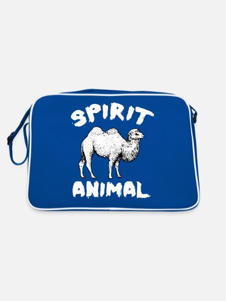 CHAMEAU - Sac Retro - bleu/blanc - Dos