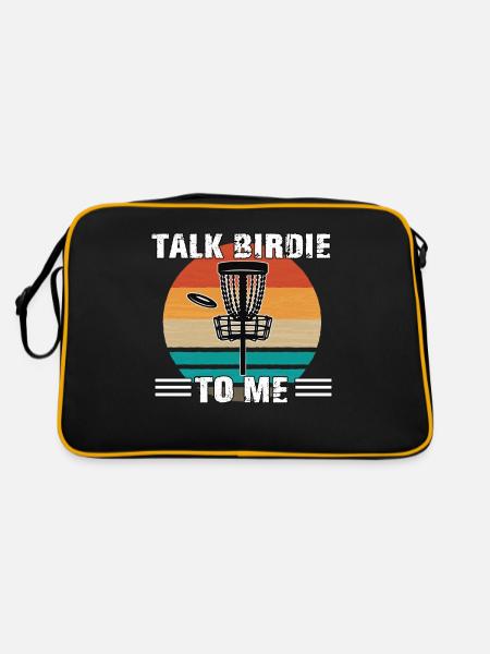 Discgolfspieler Ultimate Frisbee Fan Disc Golf - Retro Tasche - Schwarz/Gold - Hinten