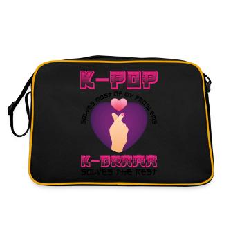 K-Pop Kpop & K-Drama Kdrama Drame coréen Hallyu - Sac Retro - noir/or - Dos