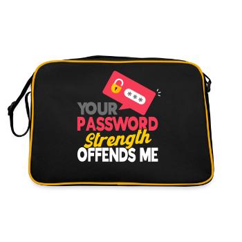 IT Sicherheit Computerfreak Cybersecurity Geschenk - Retro Tasche - Schwarz/Gold - Hinten