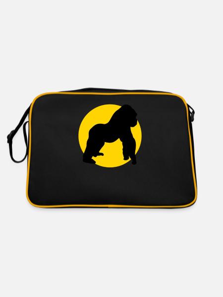 gorilla and moon - Retro Bag - black/gold - Back