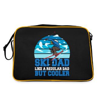 Skiing Ski Dad Like A Regular Dad But Cooler - Retro Tasche - Schwarz/Gold - Hinten