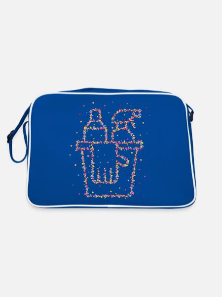 Cleaner Cleaning bucket Cleaning lady - Retro Bag - blue/white - Back