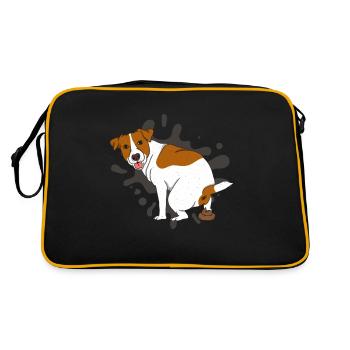 JACK RUSSELL TERRIER poops poop pile - Retro Bag - black/gold - Back