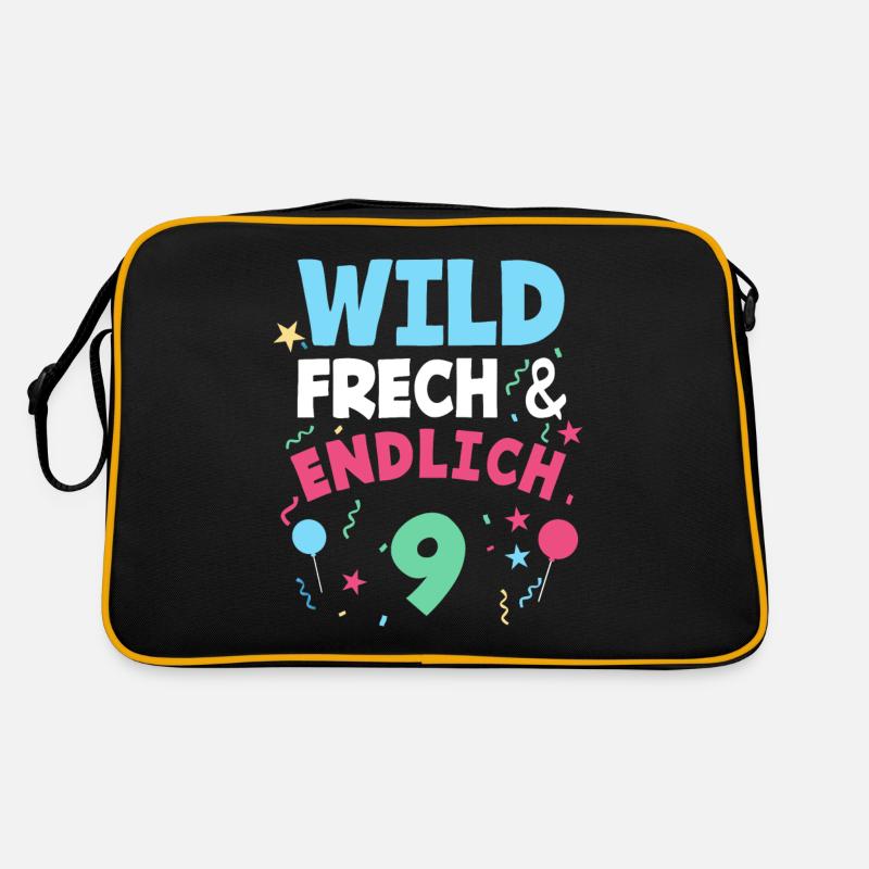 9. Geburtstag Wild, Frech & Endlich 9 Jahre Retro Tasche
