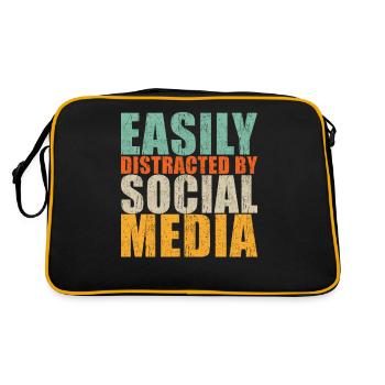 Social Media Slogan - Retro Bag - black/gold - Back