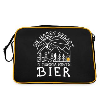 Alpenüberquerung Kärnten Muggia Wanderweg - Retro Tasche - Schwarz/Gold - Hinten