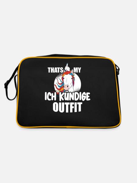 Ich Kündige - Arbeitsvertrag Job Arbeitsverhältnis - Retro Tasche - Schwarz/Gold - Hinten