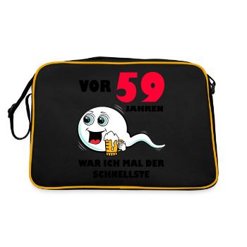 59. Geburtstag lustig 59.Ehrentag 59. Jubiläum - Retro Tasche - Schwarz/Gold - Hinten