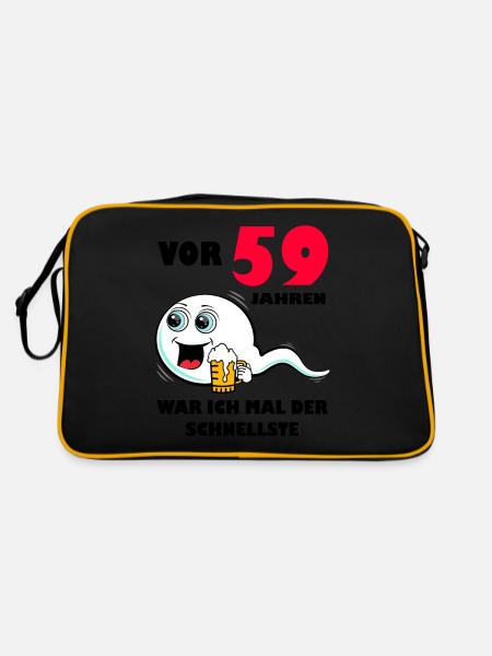 59. Geburtstag lustig 59.Ehrentag 59. Jubiläum - Retro Tasche - Schwarz/Gold - Hinten