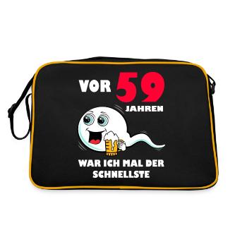 59. Geburtstag lustig 59.Ehrentag 59. Jubiläum - Retro Tasche - Schwarz/Gold - Hinten