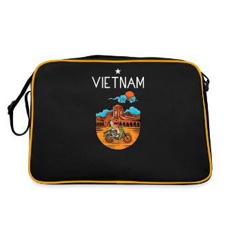 Vietnam I Hanoi Scooter Pho Bo Motif de voyage pour - Sac Retro - noir/or - Dos