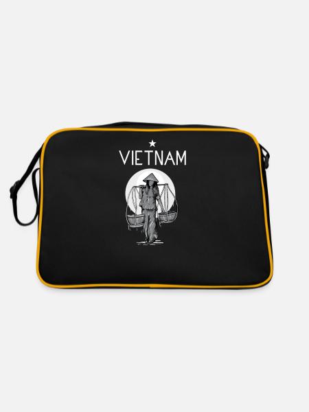 Vietnam I Hanoi Scooter Pho Bo Travel Motive for - Retro Bag - black/gold - Back