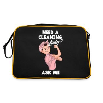 Funny cleaning lady Cleaner Housewife Cleaning - Retro Bag - black/gold - Back