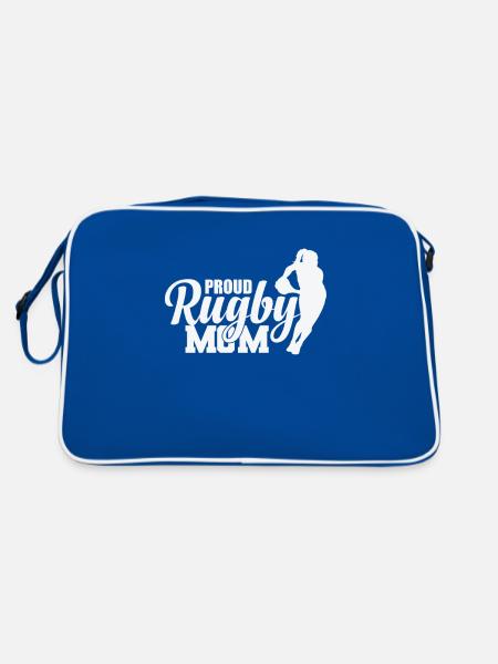 Fière rugby maman joueur de football - Sac Retro - bleu/blanc - Dos