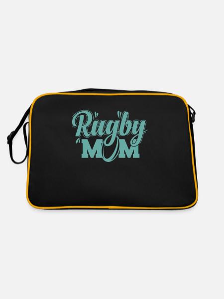 Rugby Mom Football Joueur de sport Fans - Sac Retro - noir/or - Dos