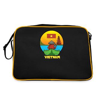 Vietnam I Hanoi Scooter Pho Bo Motif de voyage pour - Sac Retro - noir/or - Dos