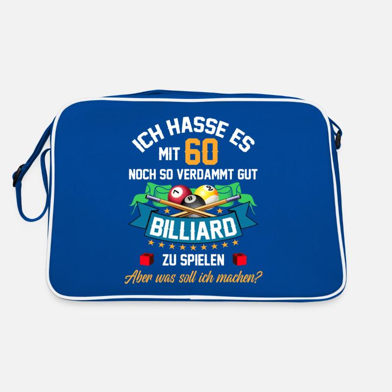 60. Geburtstag Billard Billardspieler Queue Fun Retro Tasche