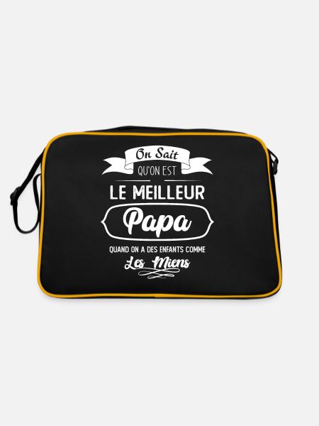 On Sait Qu'on Est Le Meilleur Papa Quand On A Des - Sac Retro - noir/or - Dos