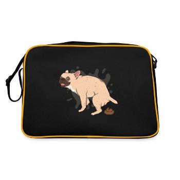 FRENCHIE poops piles of poop - Retro Bag - black/gold - Back