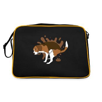 BEAGLE poops piles of poop - Retro Bag - black/gold - Back