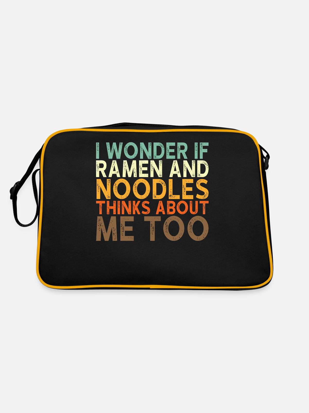 Ramen Noodle Saying - Retro Bag - black/gold - Back