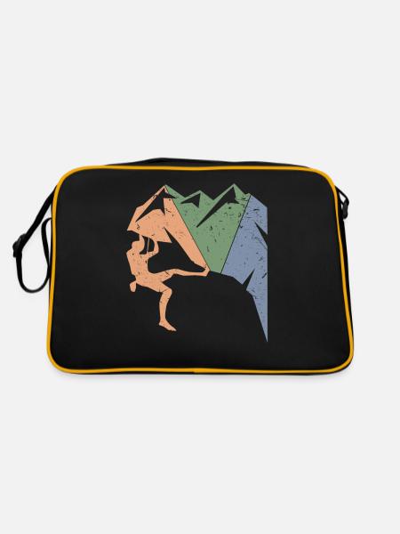 Vintage Climber Bouldering Retro Birthday Rock - Sac Retro - noir/or - Dos