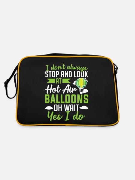 Hot Air Balloonist Stop And Look For Air Balloons - Retro Bag - black/gold - Back