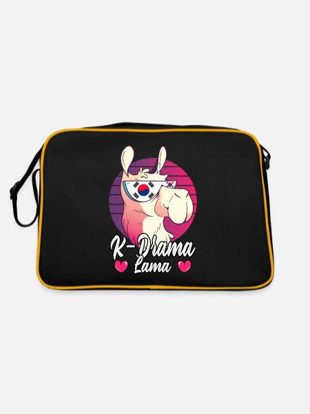 K-Drama Série de films dramatiques coréens Lama - Sac Retro - noir/or - Dos