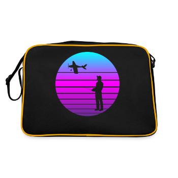 RC Airplane Model Flying Retro Vintage Gift - Retro Bag - black/gold - Back