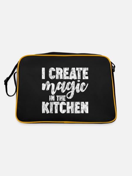 I Create Magic In The Kitchen 4 - Retro Bag - black/gold - Back