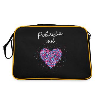 Werdende Polizistin Polizei Ausbildung - Retro Tasche - Schwarz/Gold - Hinten